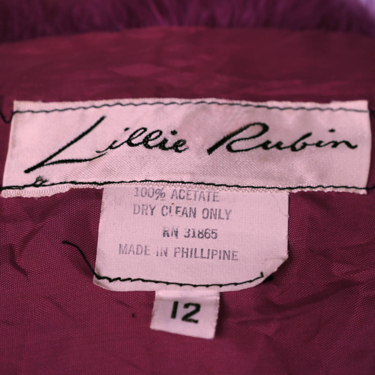 Vintage Lillie Rubin Marabou Feather Disco Jacket Violet Pink Size 12 Large - Poppy's Vintage Clothing