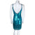 Vintage Lillie Rubin Sequin Beaded Dress Blue Silk Size S