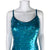 Vintage Lillie Rubin Sequin Beaded Dress Blue Silk Size S
