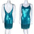 Vintage Lillie Rubin Sequin Beaded Dress Blue Silk Size S