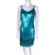 Vintage Lillie Rubin Sequin Beaded Dress Blue Silk Size S