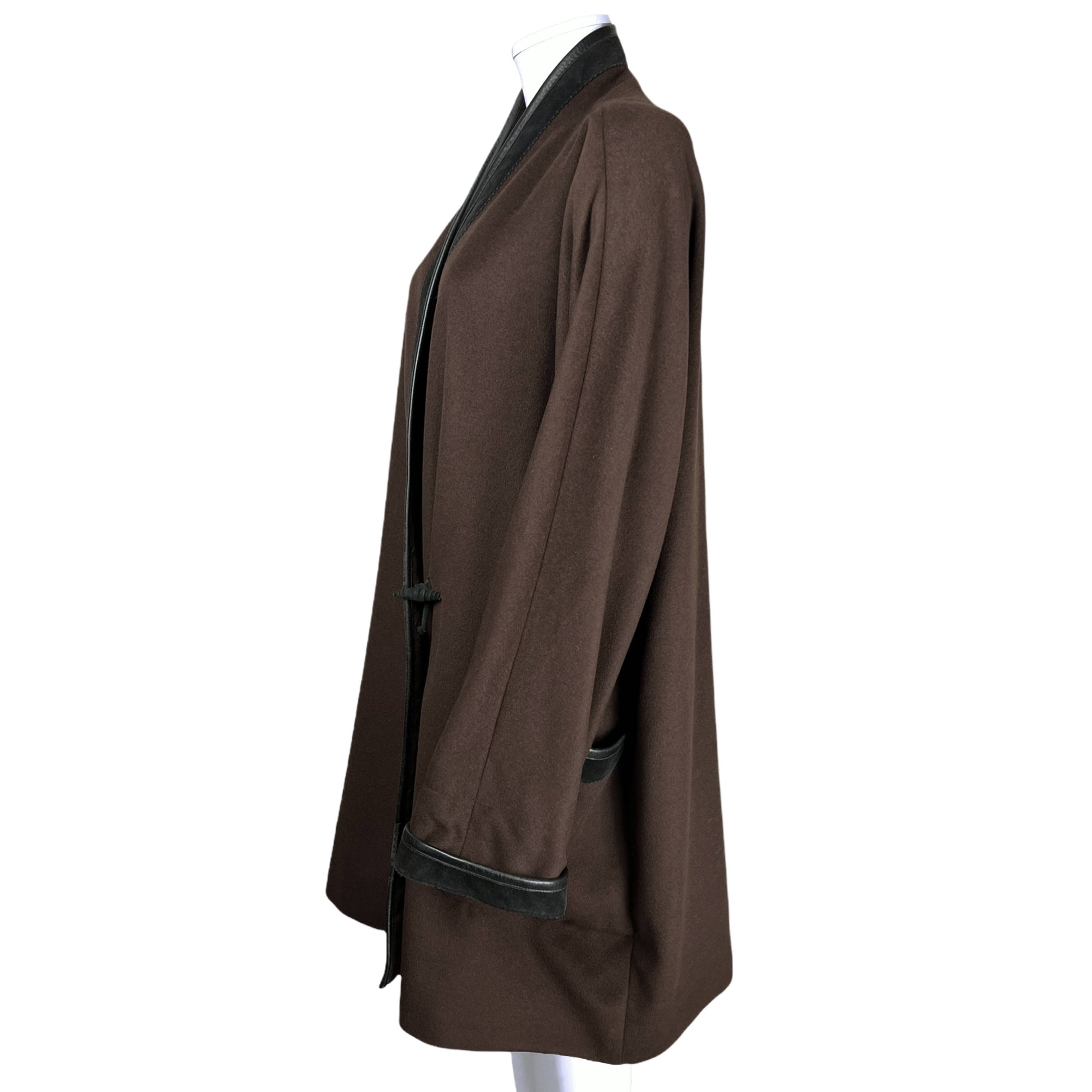 Vintage Ladies Wool Kimono Coat Lily Simon Made in France Sz XL