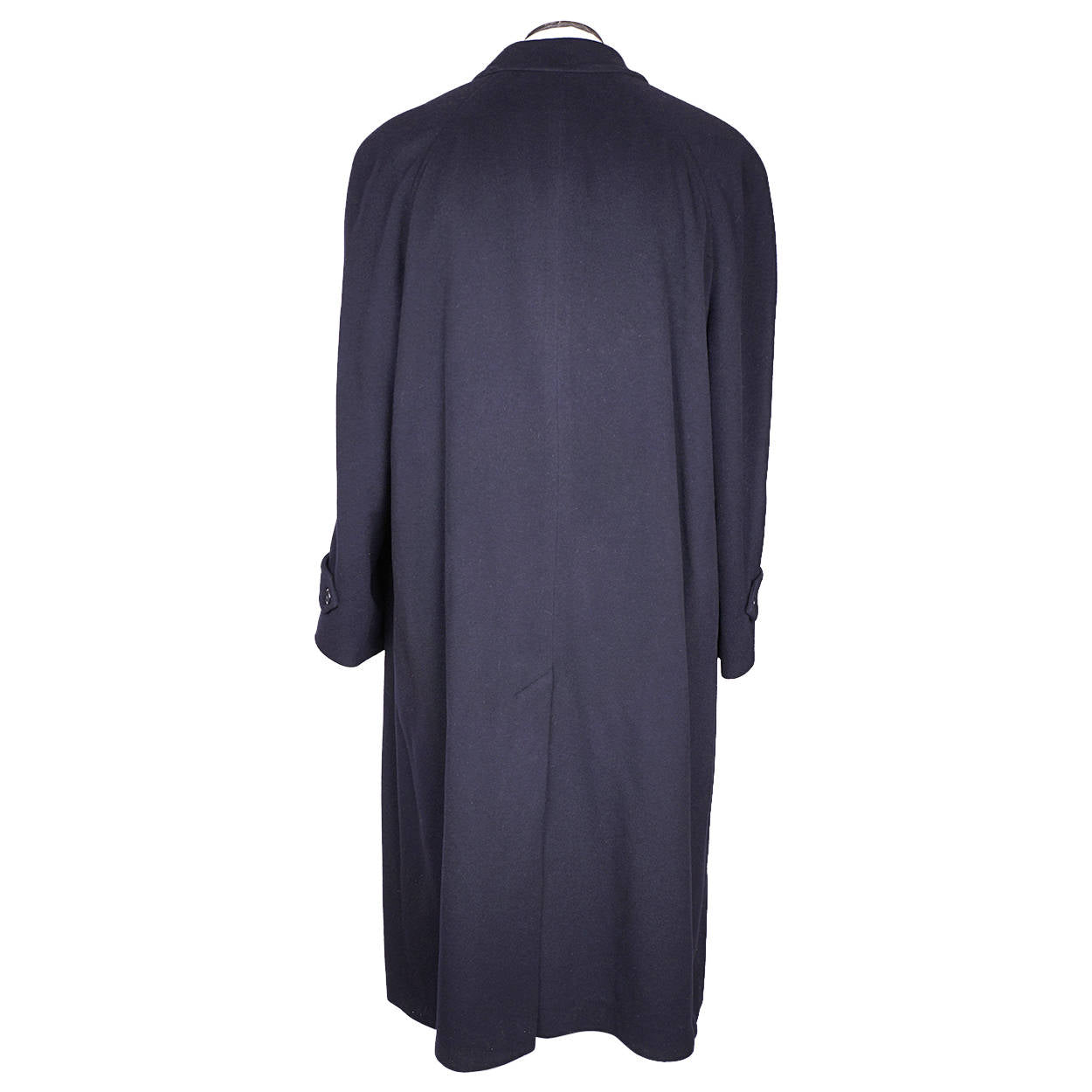 Vintage Pure Cashmere Mens Overcoat Linea Due Navy Blue Coat Large