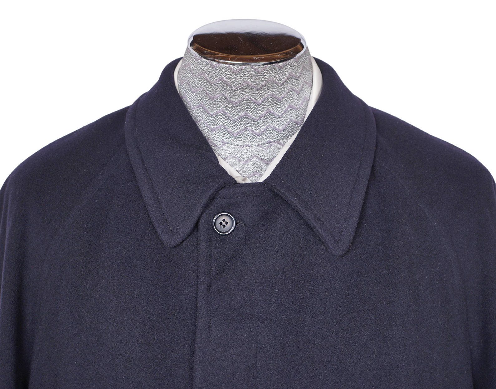 Vintage Pure Cashmere Mens Overcoat Linea Due Navy Blue Coat Large XL 46 - Poppy's Vintage Clothing