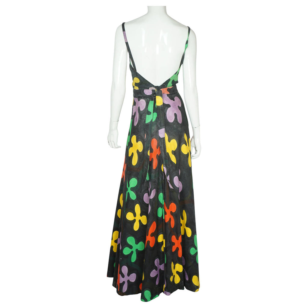 Vintage 1970s Livio de Simone Capri Top Skirt Set Mod Hand Painted Made in Italy - Poppy's Vintage Clothing