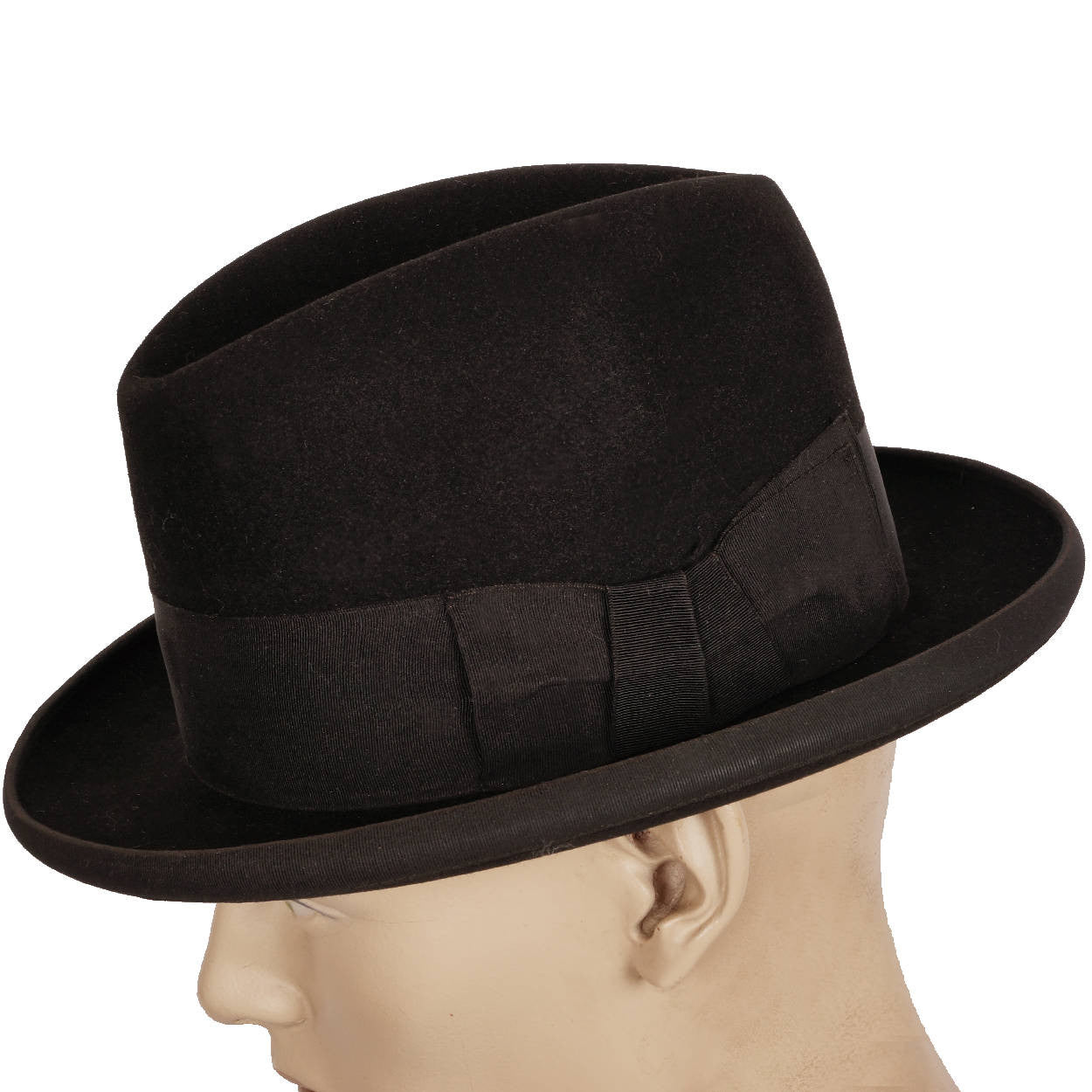 Vintage Lock and Co English Homburg Hat - Black Formal Fedora Size 7 1/8 to 7 1/4 - Poppy's Vintage Clothing