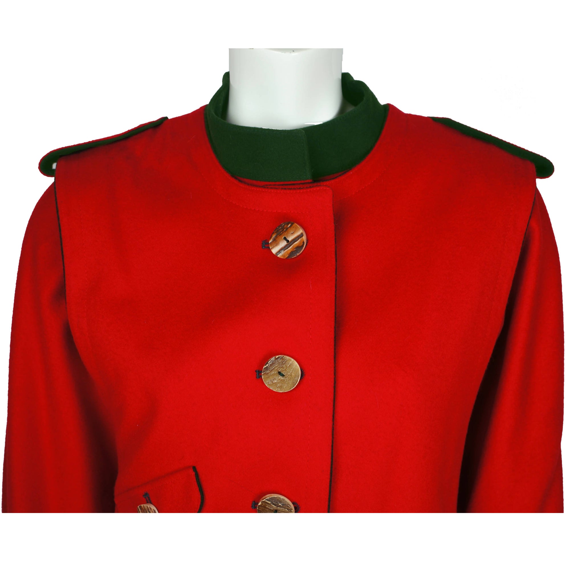 Vintage Red Wool Coat w Vest Lodenfrey Austria 