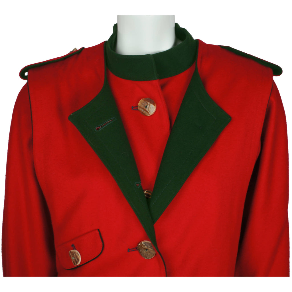 Vintage Red Wool Coat w Vest Lodenfrey Austria 