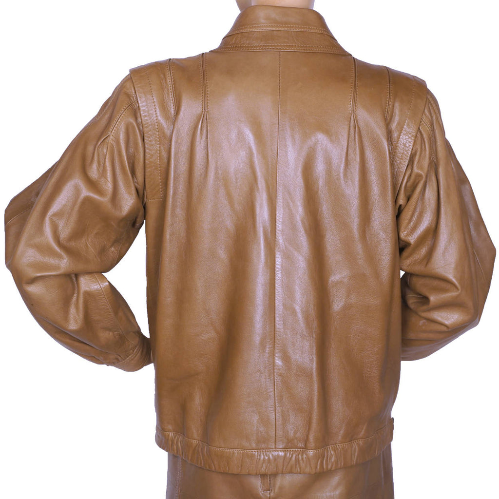 Vintage 1980s Loewe Leather Jacket and Skirt Spanish Luxury Brand Ladies M 40 - Poppy's Vintage Clothing