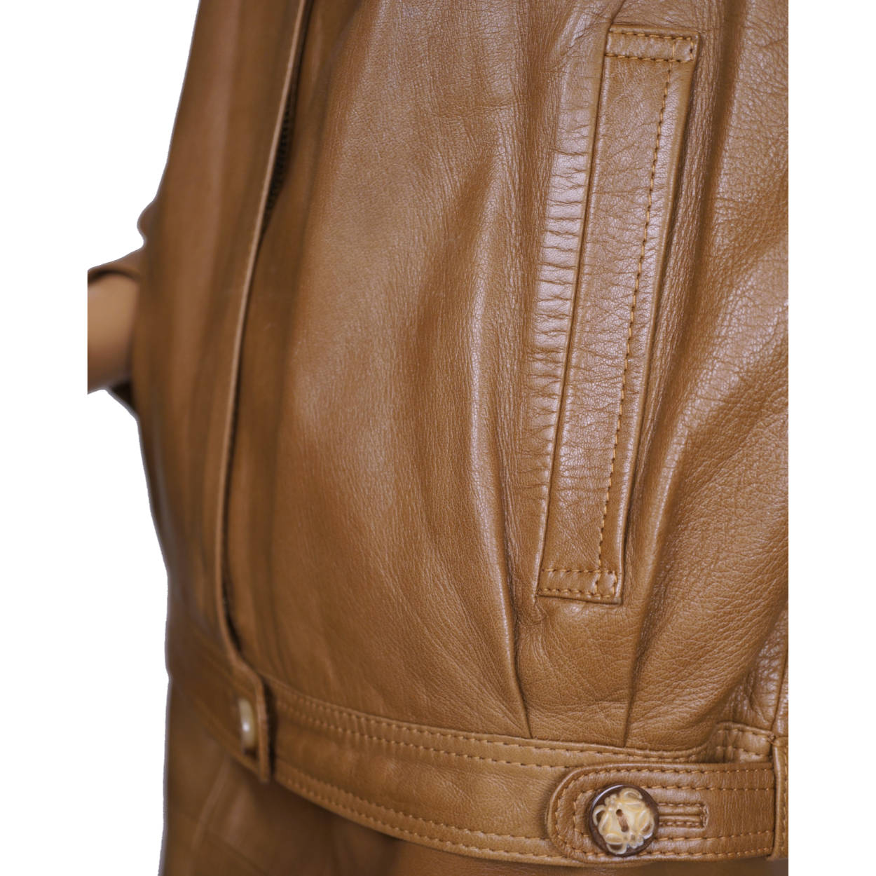 Vintage 1980s Loewe Leather Jacket and Skirt Spanish Luxury Brand Ladies M 40 - Poppy's Vintage Clothing