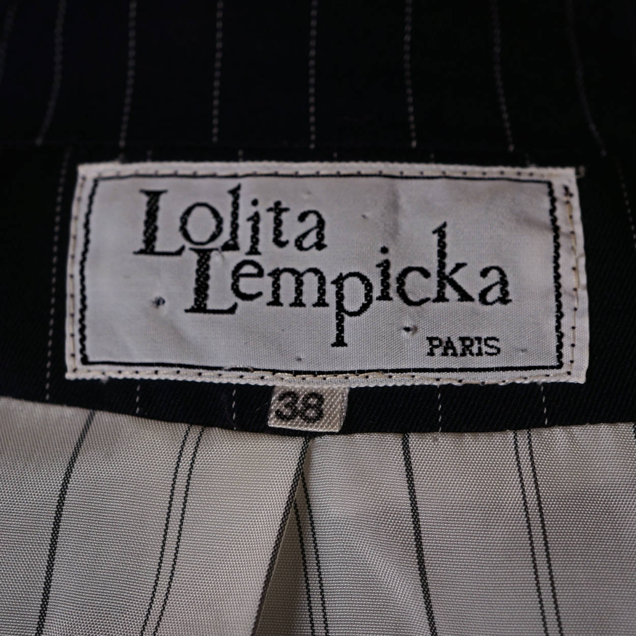 Vintage Lolita Lempicka Ladies Suit Jacket Tailored Blue Blazer Pinstripe Size M - Poppy's Vintage Clothing