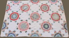 Vintage 1930s Quilt Lone Star Pattern - Hand Sewn - Poppy's Vintage Clothing