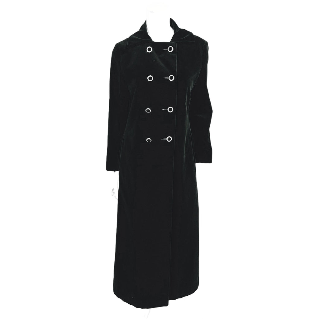 Vintage 1970s Black Velvet Maxi Coat Lou Ritchie Canada