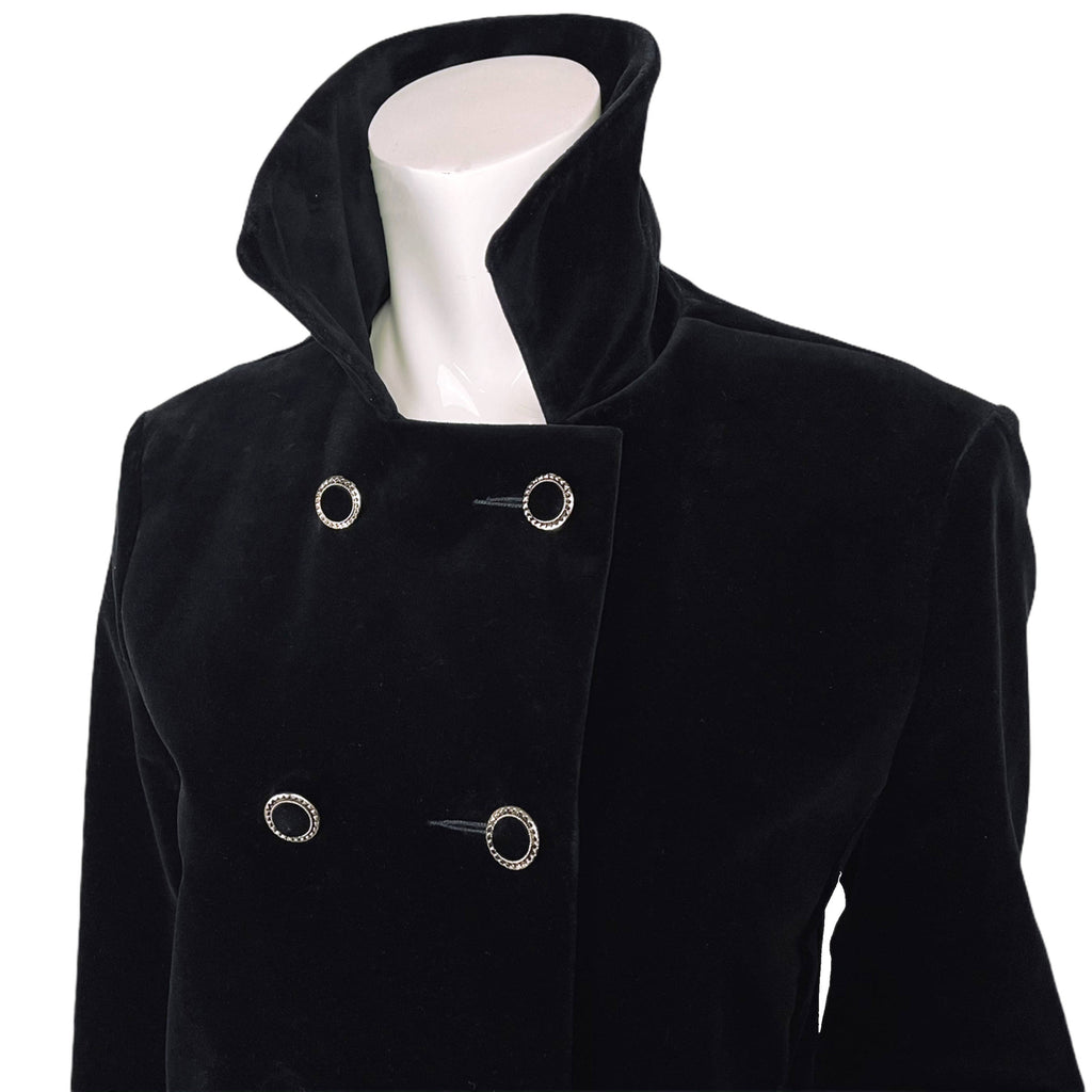 Vintage 1970s Black Velvet Maxi Coat Lou Ritchie Canada