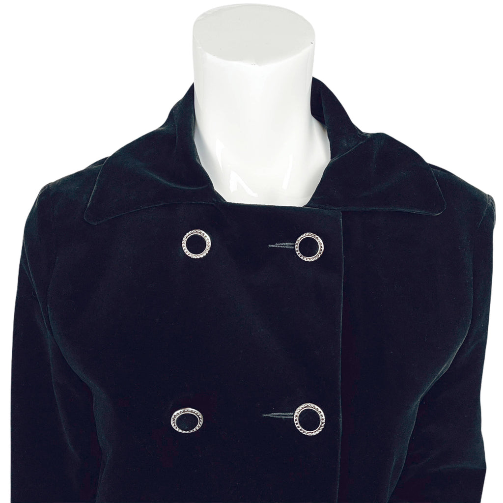 Vintage 1970s Black Velvet Maxi Coat Lou Ritchie Canada