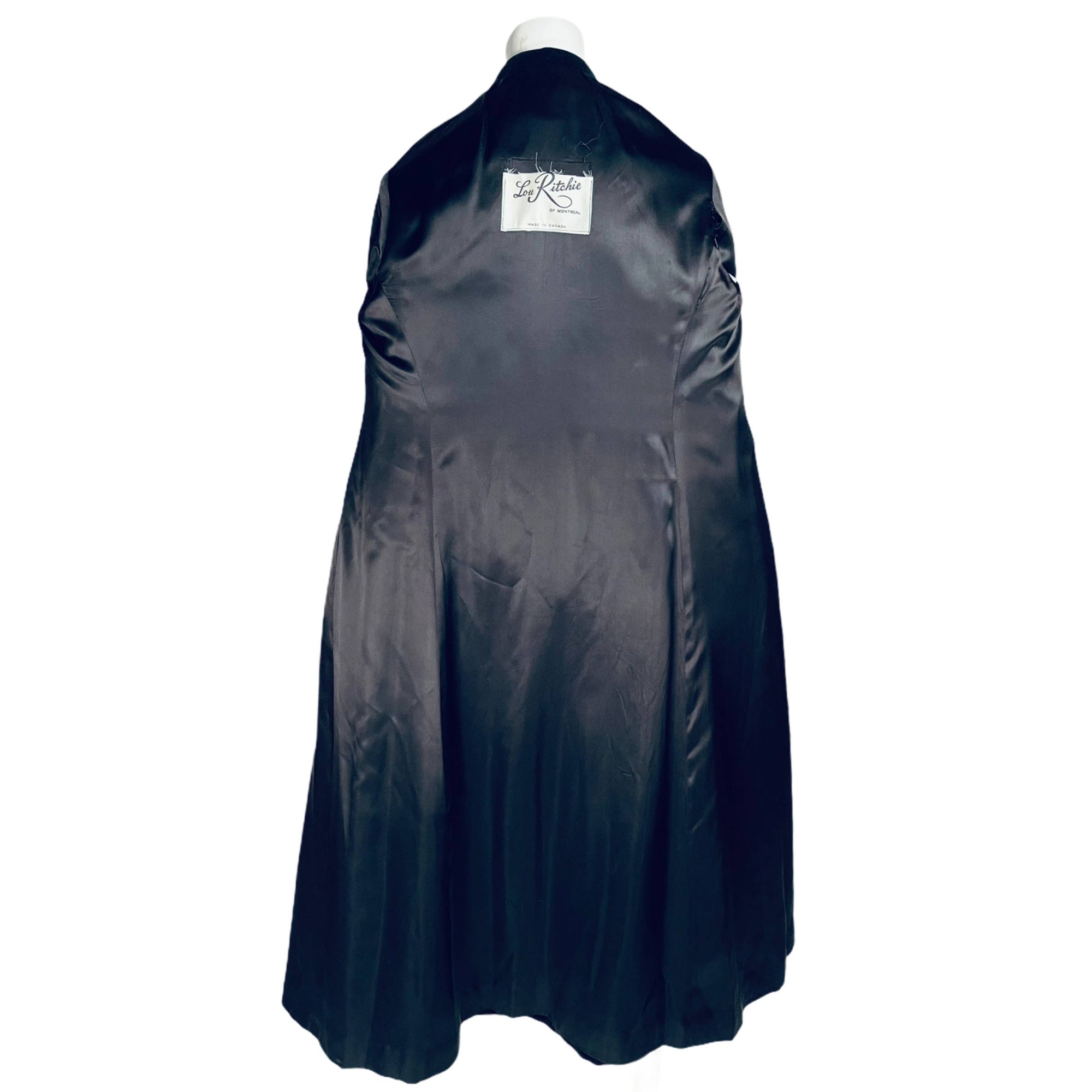 Vintage 1970s Black Velvet Maxi Coat Lou Ritchie Canada