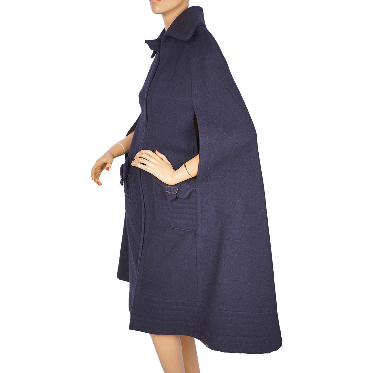 Vintage 1960s Mod Wool Cape Lou Ritchie for Rainmaster Canada Size S - Poppy's Vintage Clothing