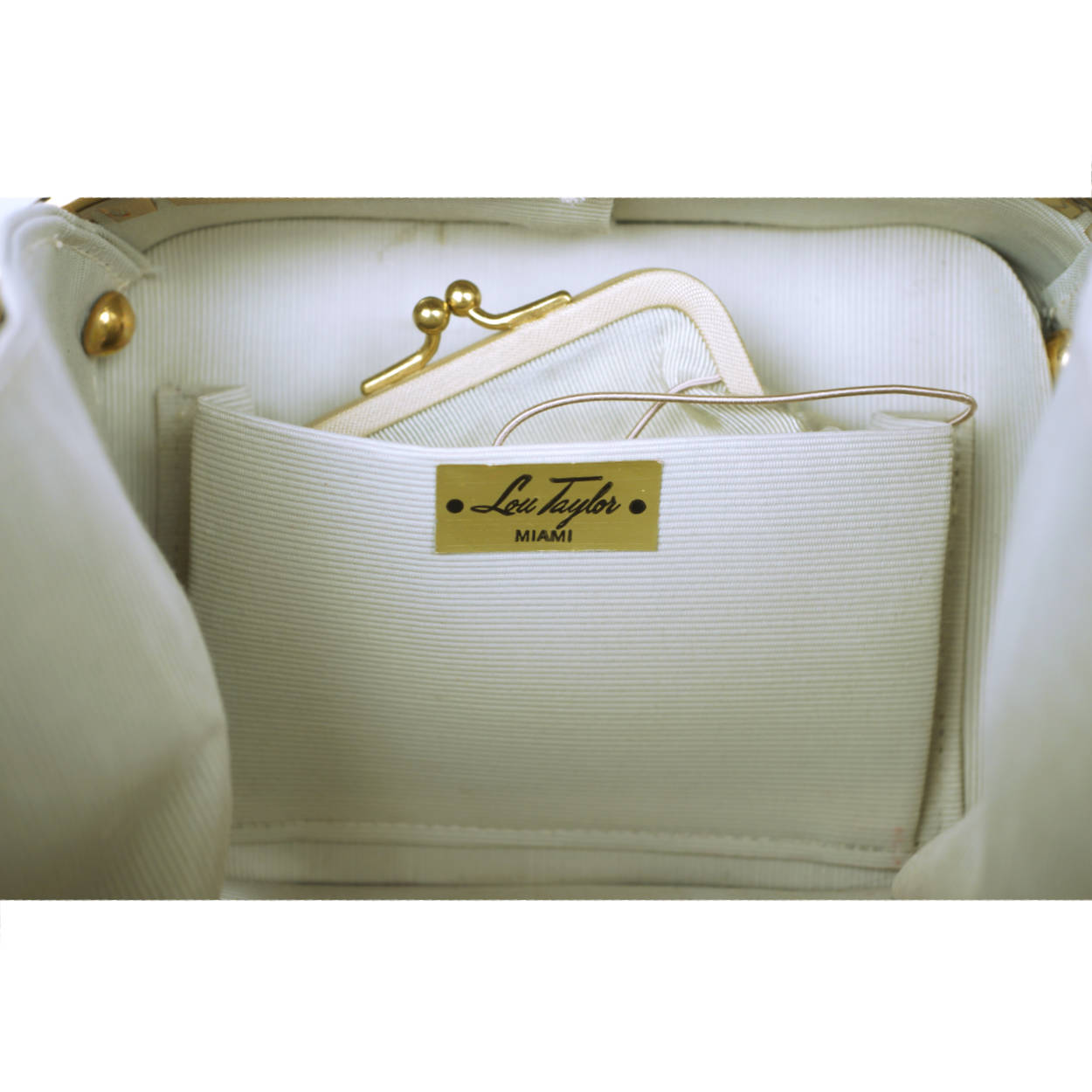 Vintage Box Purse 1960s Chenille Handbag Lou Taylor Miami - Poppy's Vintage Clothing