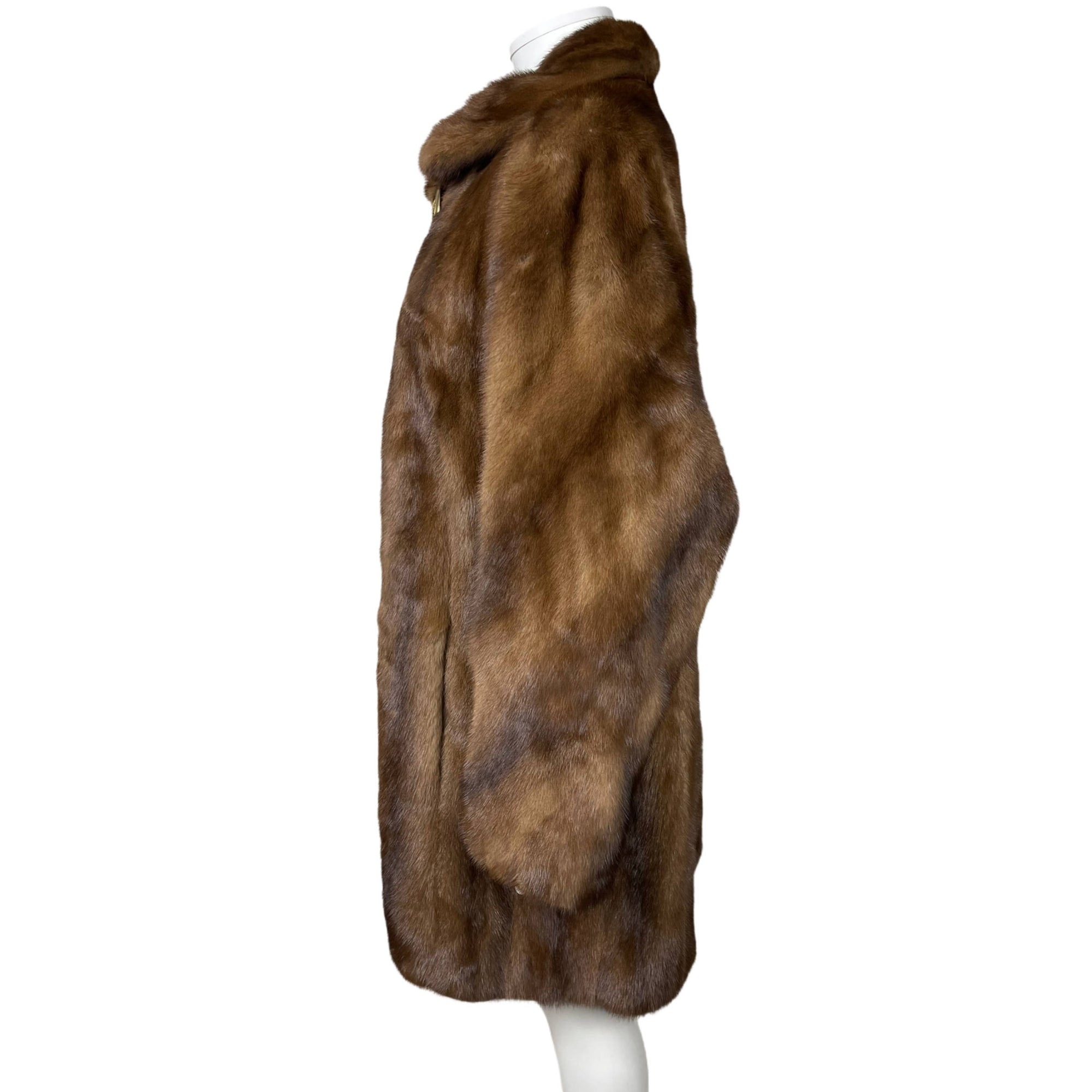 Vintage Louis Feraud Mink Coat Brown Female Pelts Size M L