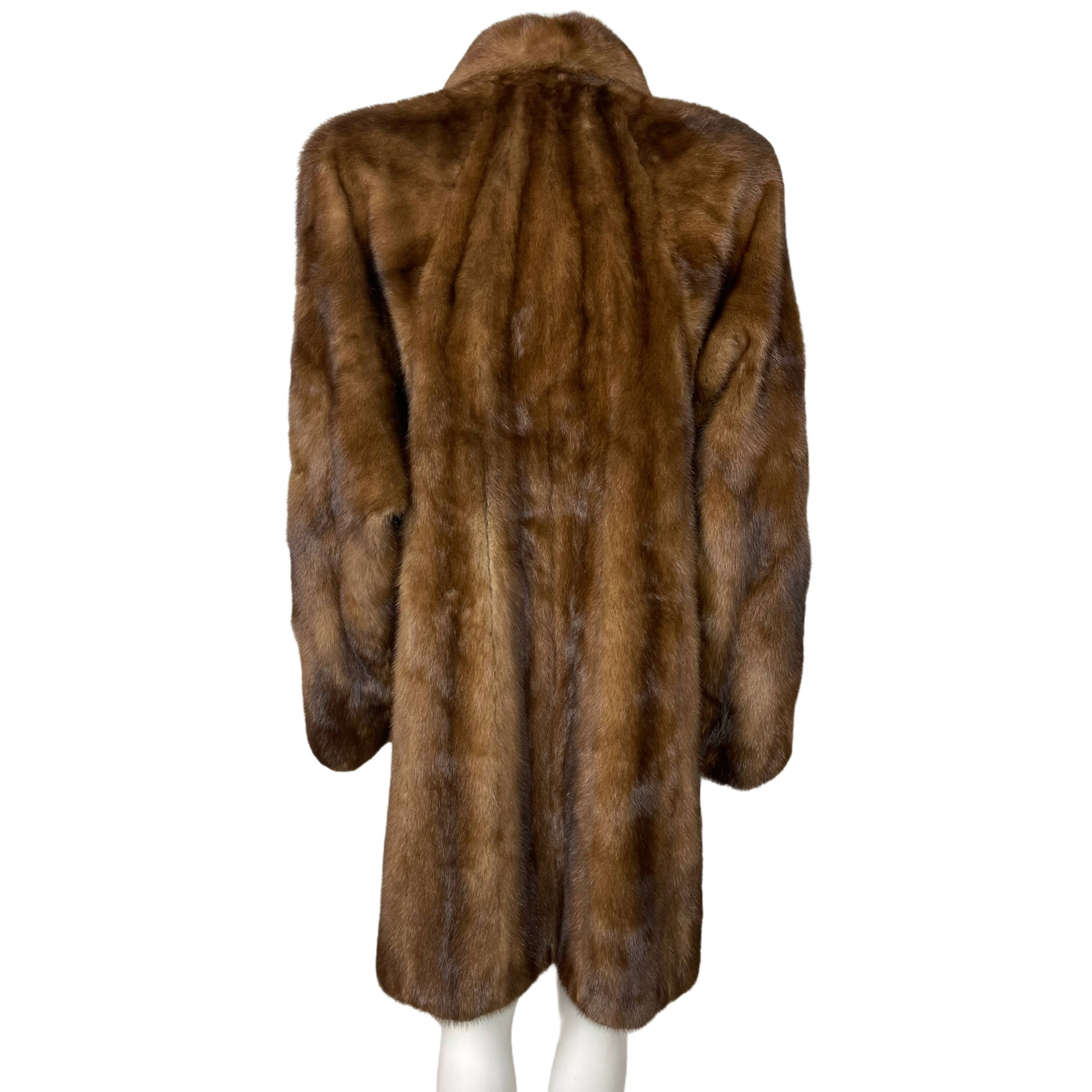 Vintage Louis Feraud Mink Coat Brown Female Pelts Size M L