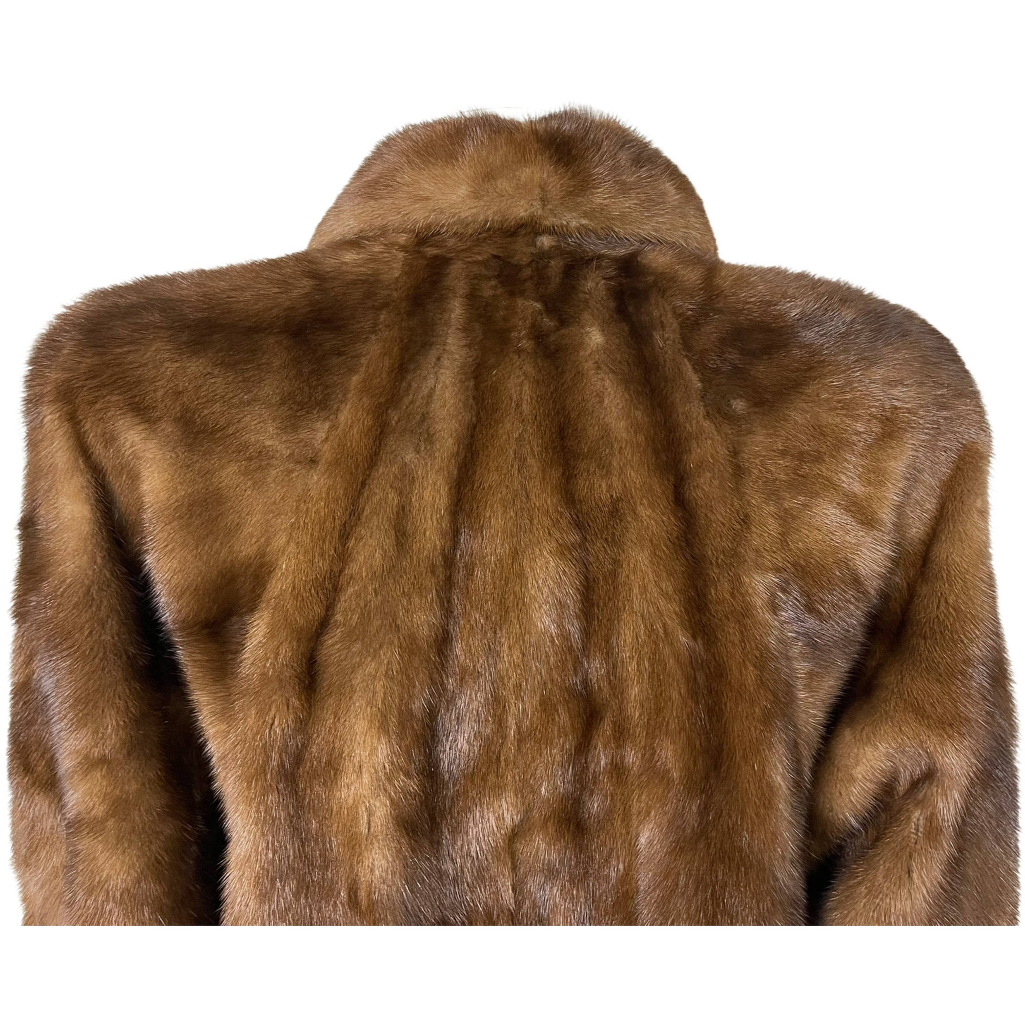 Vintage Louis Feraud Mink Coat Brown Female Pelts Size M L