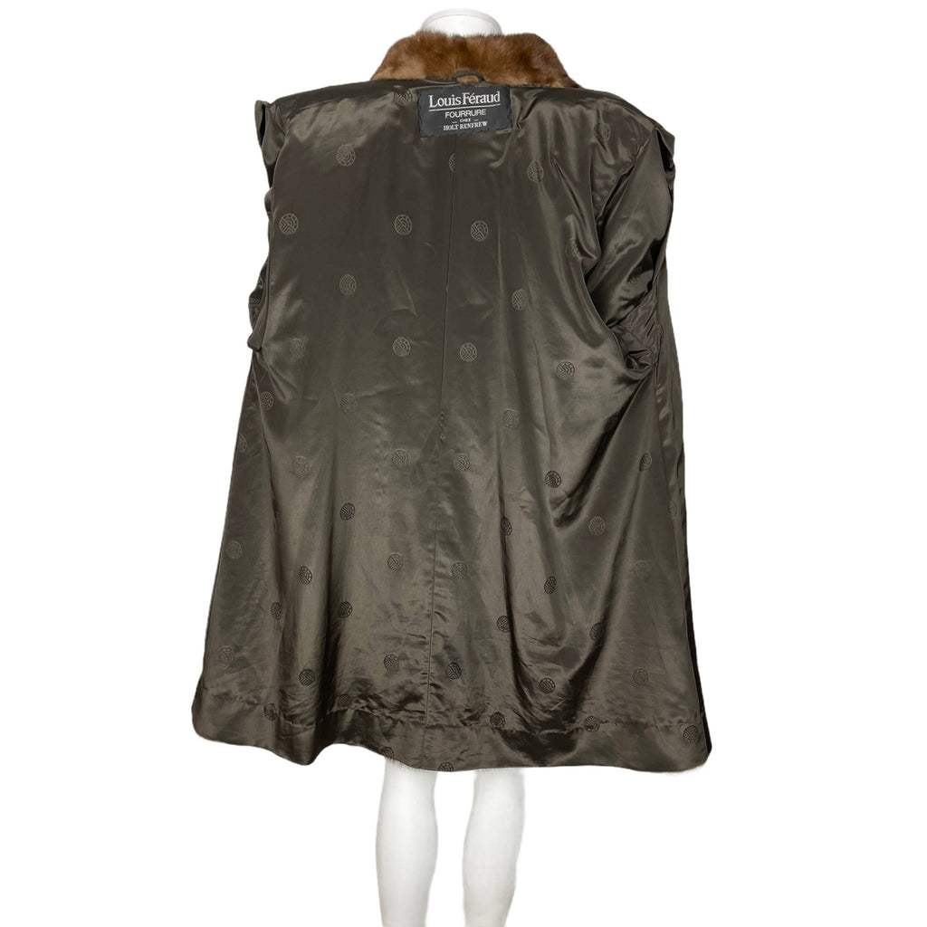 Vintage Louis Feraud Mink Coat Brown Female Pelts Size M L