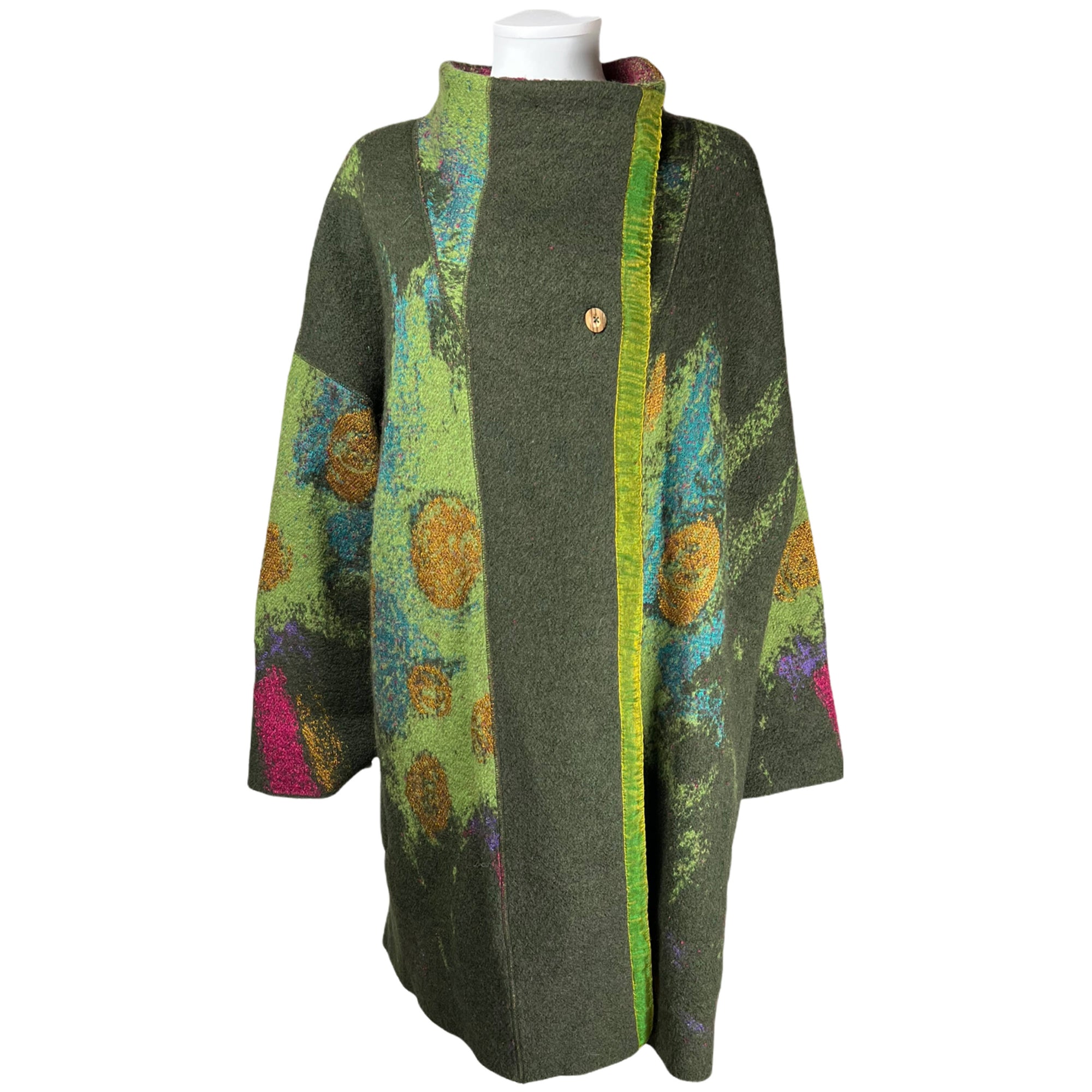 Vintage Coat Sweater Louise Della Wool Blend Knit Size XL