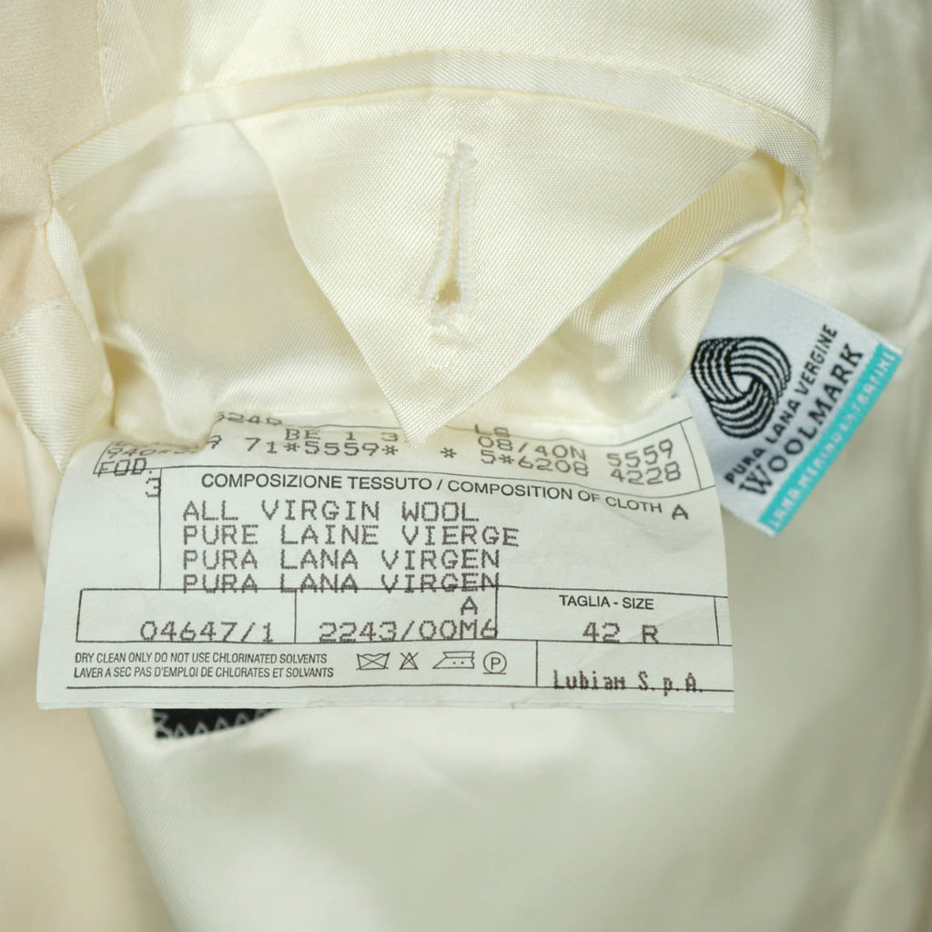 Lubiam Italy Mens White Dinner Jacket Wool by Loro Piana NWT Size 42 R Unused - Poppy's Vintage Clothing