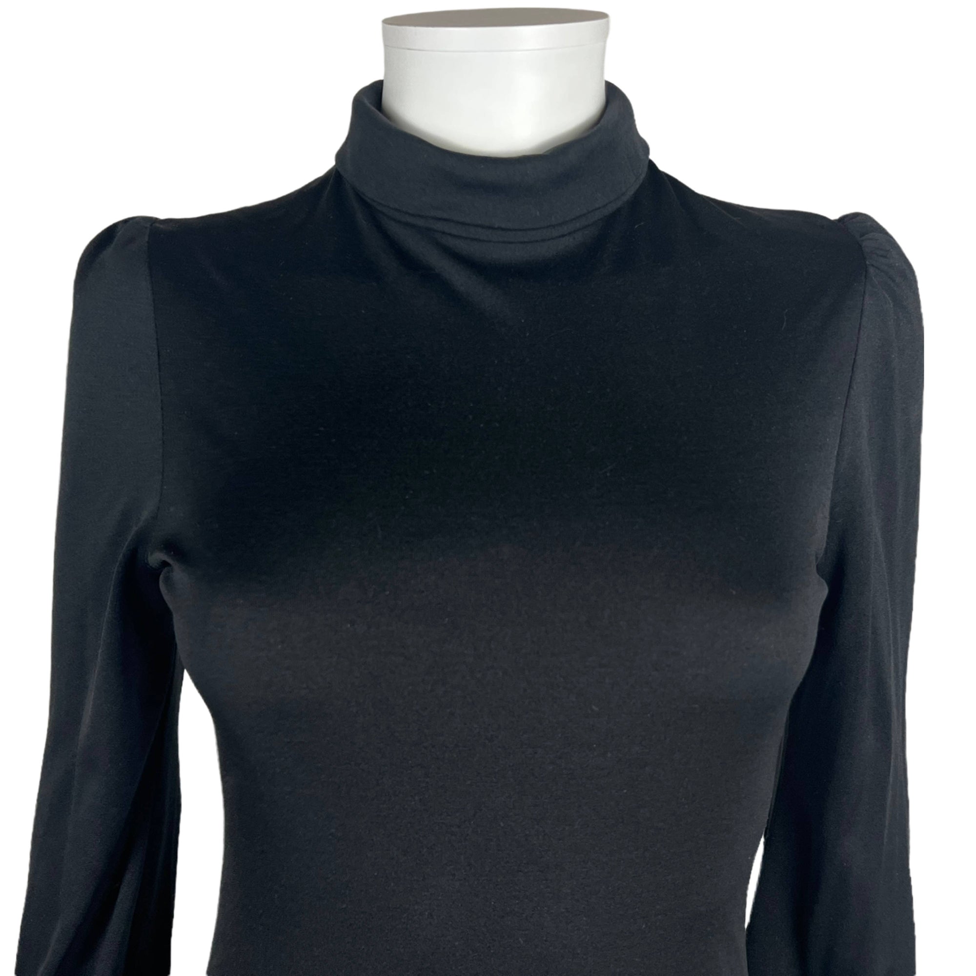 Vintage 1970s Black Dress with Long Vest Luv Inc Elvia Sz M