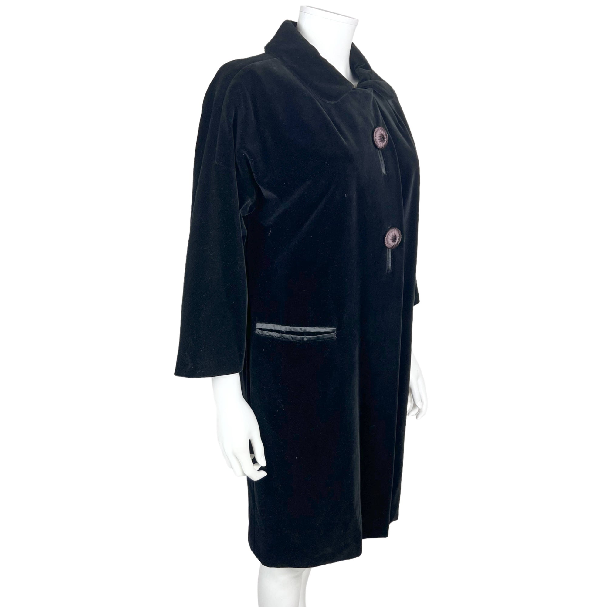 1960s Vintage Black Velvet Coat Lydia Sperlich Rainmaster M