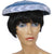 Vintage 1950s Saucer Hat Blue Velvet w Leaves &amp; Rhinestones Madame Ines Montreal - Poppy's Vintage Clothing