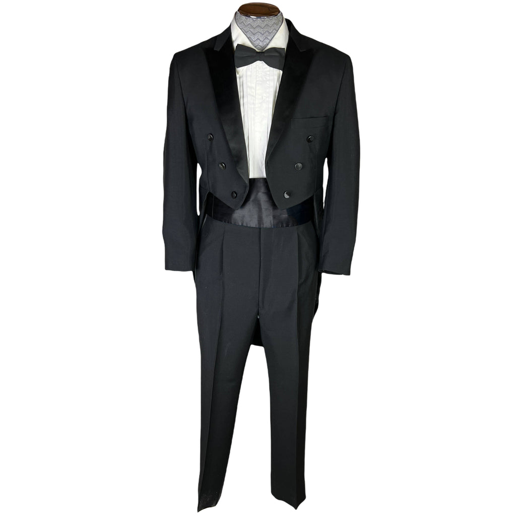 Vintage 1960s Tuxedo Tails Formal Tailcoat 1964 Mohair Blend
