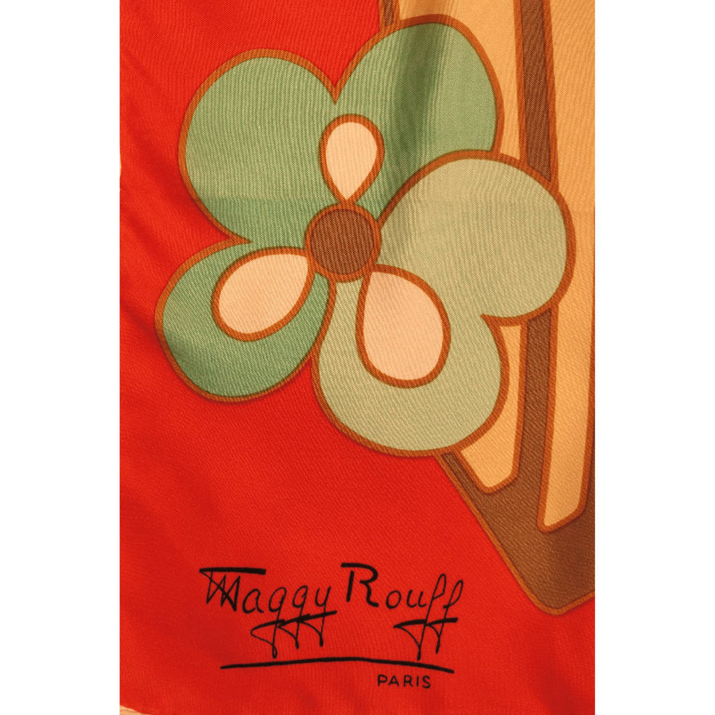 Vintage Mod 1960s Maggy Rouff Paris Silk Twill Scarf Made in France - Poppy's Vintage Clothing