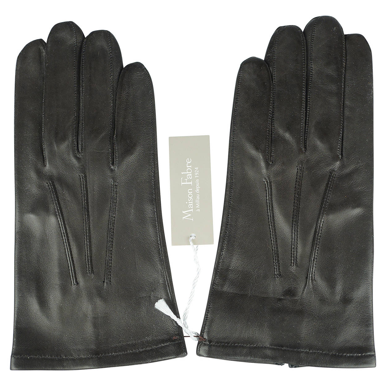 Un Mens Black Leather Gloves Silk