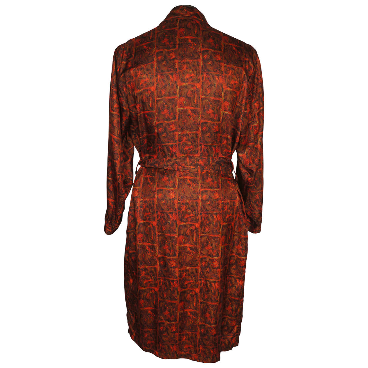 Vintage Mens Dressing Gown Lounging Robe Red Brown Black 1950s Majesti Poppy's Vintage Clothing Vintage Mens Dressing Gown Lounging Robe Red Brown Black 1950s Majesti Poppy's Vintage Clothing