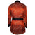 Vintage 50s Mens Smoking Jacket Red Satin Asian Pattern Sz S - Poppy's Vintage Clothing