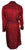 Vintage 50s Mens Dressing Gown Red Satin Leaf Pattern Lounging Robe Size M - Poppy's Vintage Clothing