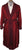 Vintage 50s Mens Dressing Gown Red Satin Leaf Pattern Lounging Robe Size M - Poppy's Vintage Clothing