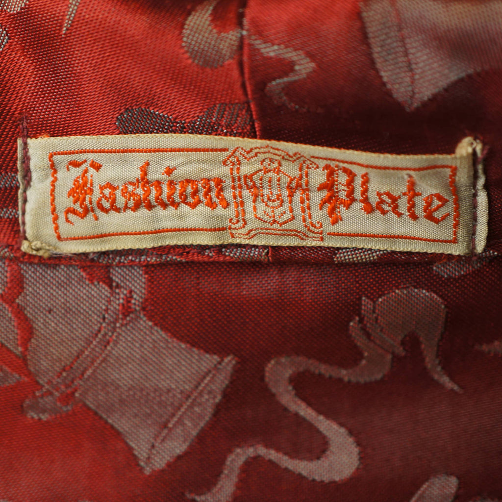 Vintage 1930s 40s Dressing Gown Sherlock Holmes Smoking Pipe Red Satin Mens M L - Poppy's Vintage Clothing