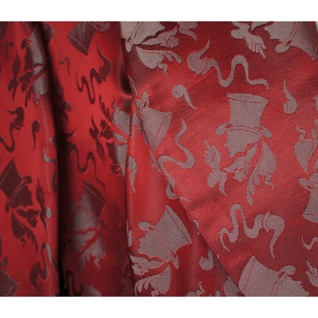 Vintage 1930s 40s Dressing Gown Sherlock Holmes Smoking Pipe Red Satin Mens M L - Poppy's Vintage Clothing