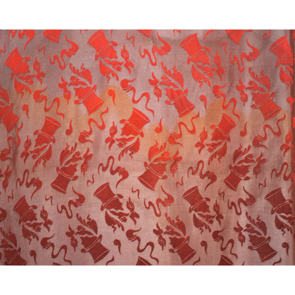 Vintage 1930s 40s Dressing Gown Sherlock Holmes Smoking Pipe Red Satin Mens M L - Poppy's Vintage Clothing