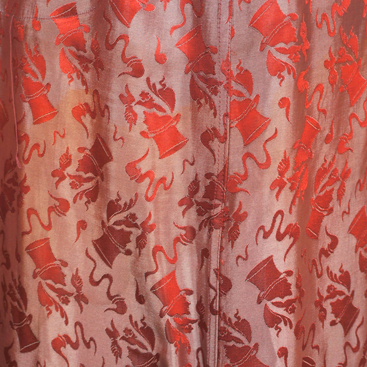 Vintage 1930s 40s Dressing Gown Sherlock Holmes Smoking Pipe Red Satin Mens M L - Poppy's Vintage Clothing