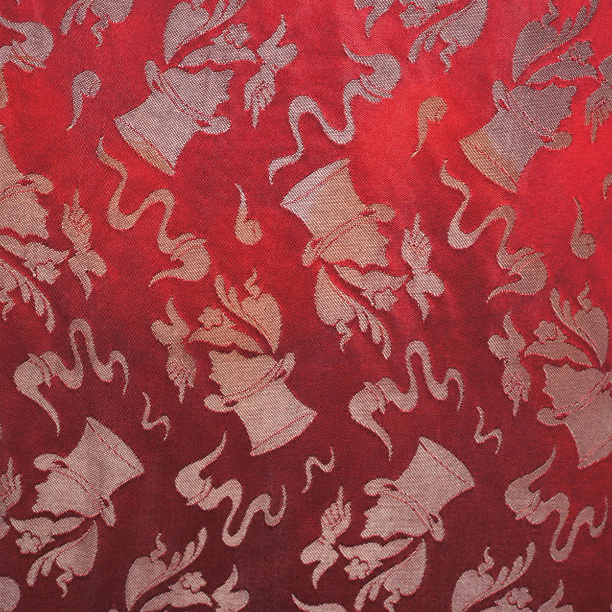 Vintage 1930s 40s Dressing Gown Sherlock Holmes Smoking Pipe Red Satin Mens M L - Poppy's Vintage Clothing