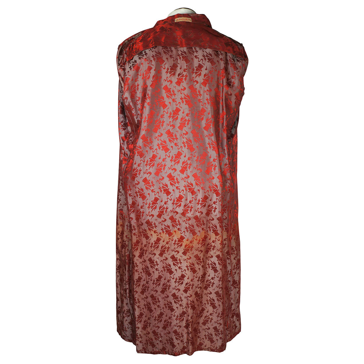 Vintage 1930s 40s Dressing Gown Sherlock Holmes Smoking Pipe Red Satin Mens M L - Poppy's Vintage Clothing