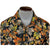 Vintage 1970s Disco Shirt Polyester Maple Leaf Pattern Sz XL