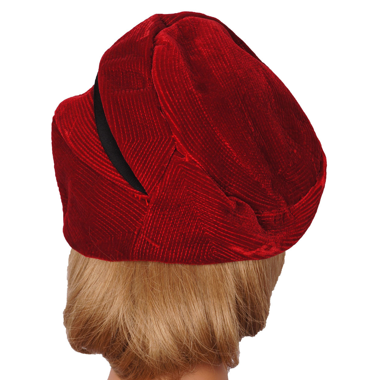 Vintage French Velvet Towering Beret Hat Marcelle Georges Paris Ladies Size S / M - Poppy's Vintage Clothing