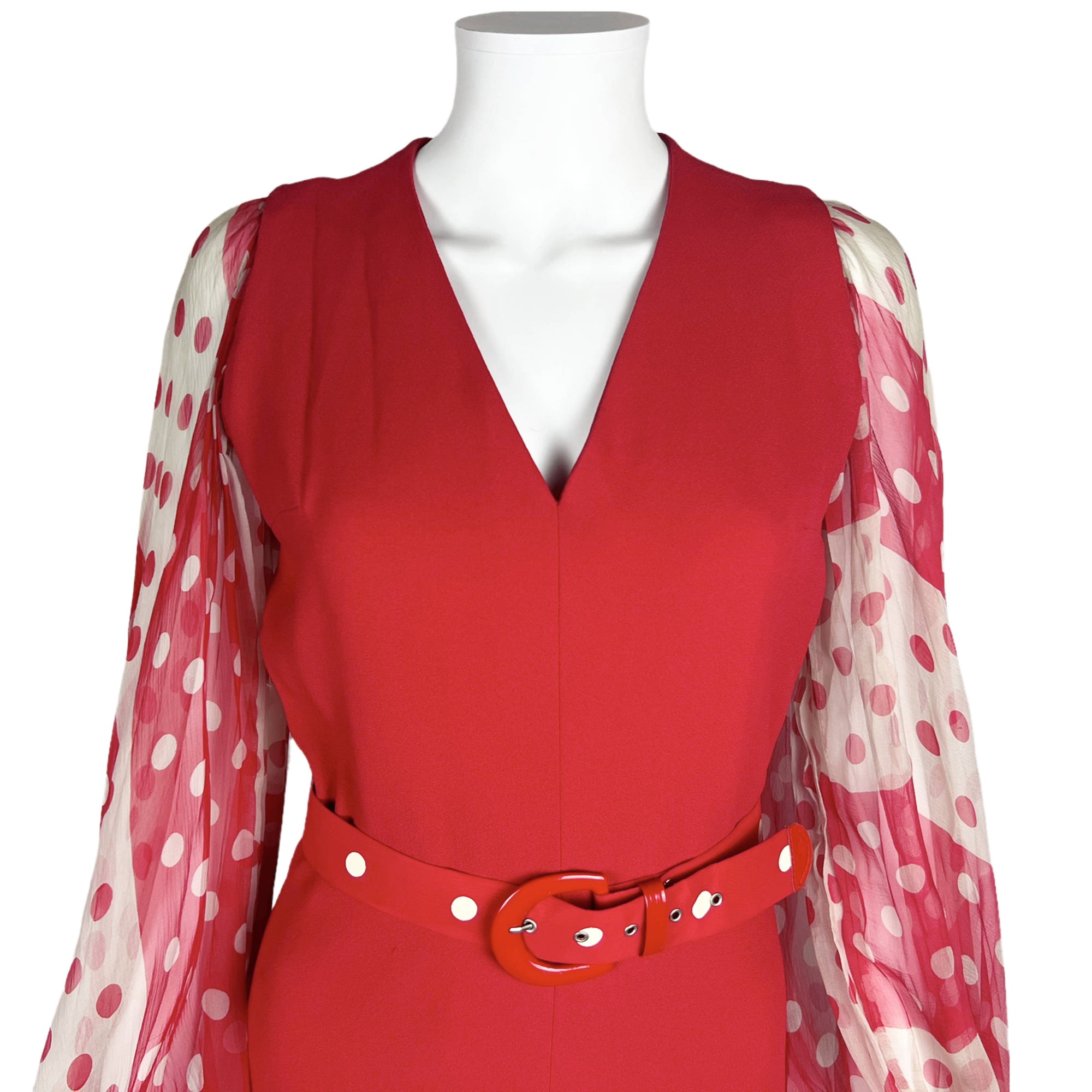 Vintage 1970s Dress w Poet Sleeves Marie Martine Paris Sz M