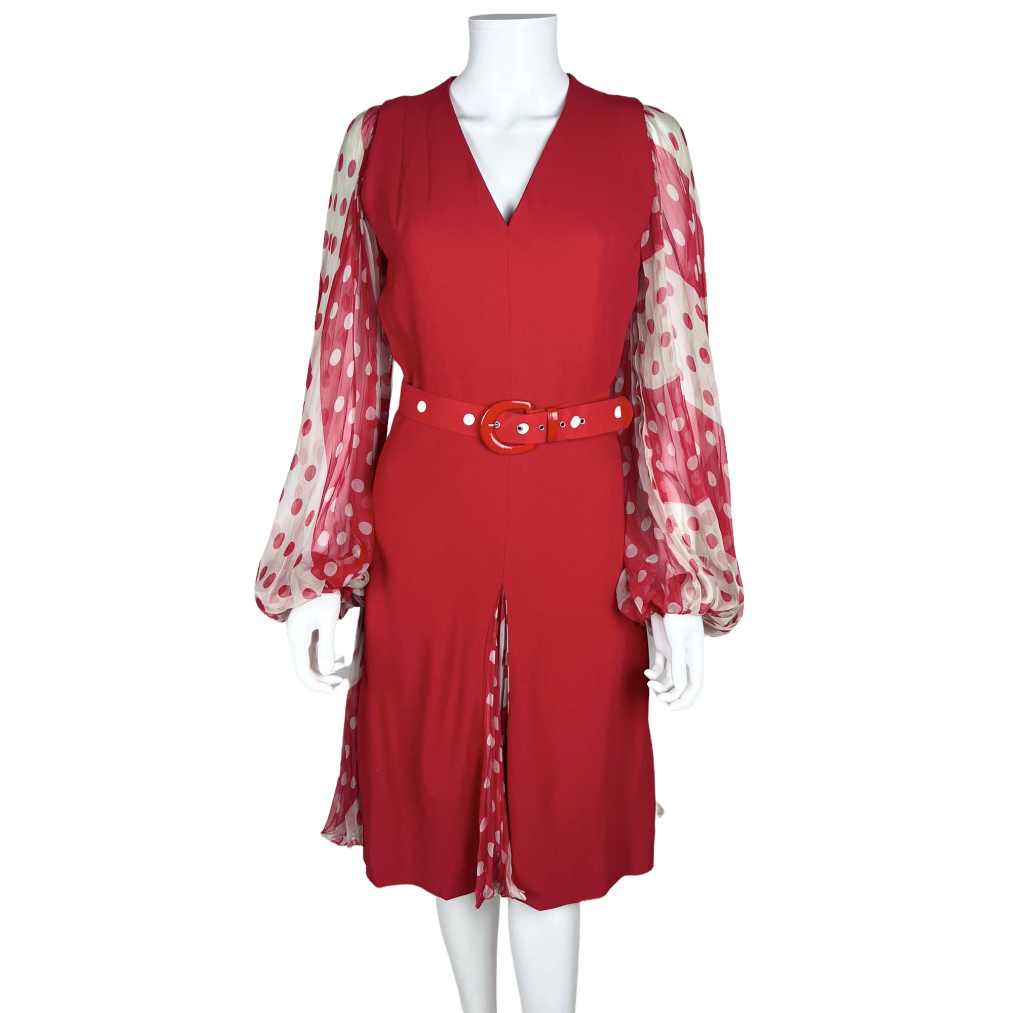 Vintage 1970s Dress w Poet Sleeves Marie Martine Paris Sz M