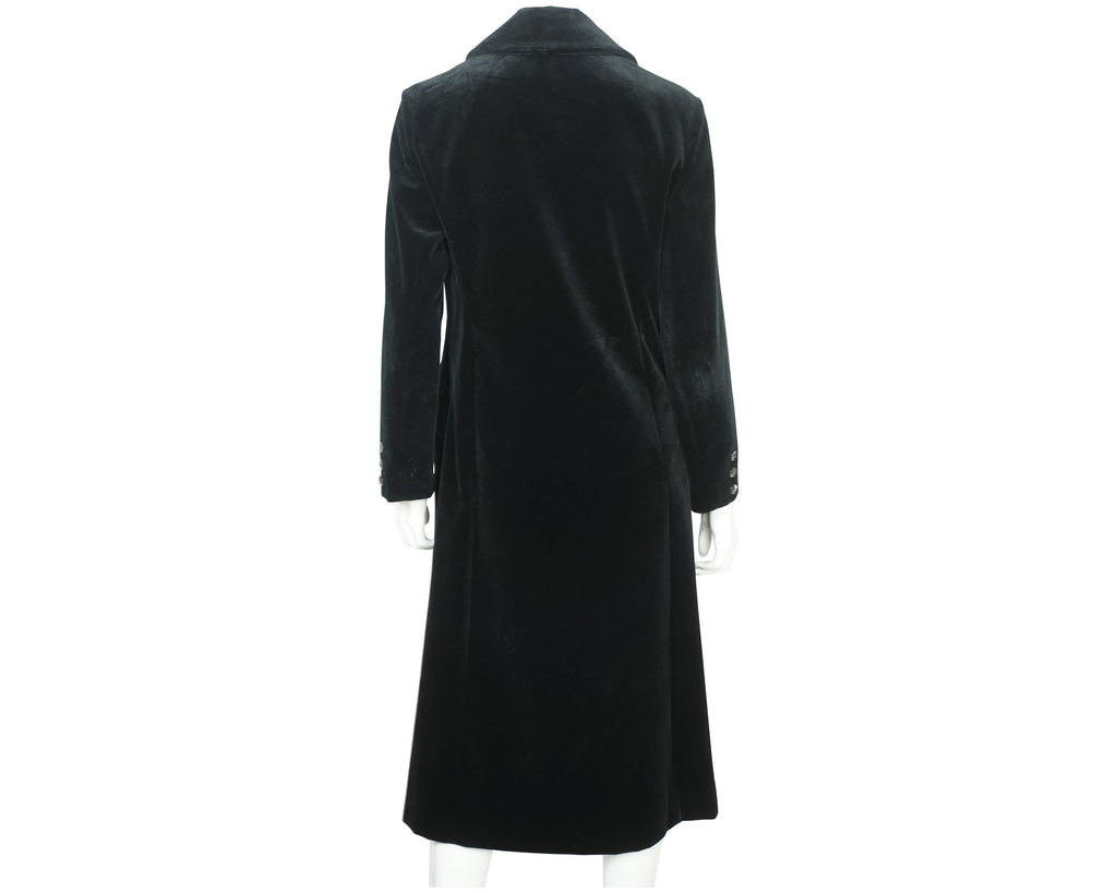 Vintage 70s Marielle Fleury Black Velvet Coat by Rainmaster - Poppy's Vintage Clothing