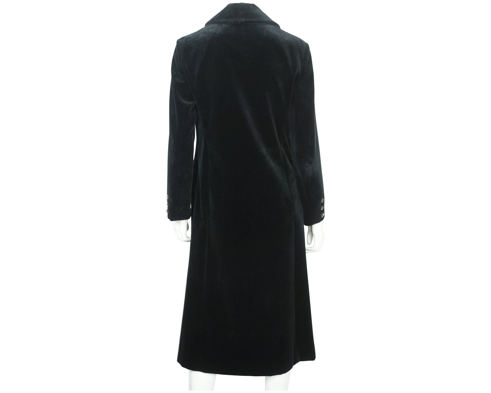 Vintage 70s Marielle Fleury Black Velvet Coat by Rainmaster - Poppy's Vintage Clothing